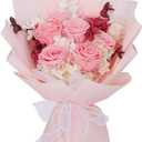 Preserved Flowers Bouquet, Valentines Rose Flowers with Gift Box Long Lasting 3-5 Years Flower Bouquet Forever Real Flower Rose with Gift Box for Valentines,Mothers Day,Anniversary,Birthday (Peach Pink)