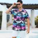 Goodstoworld Men's Novelty Hawaiian Button Down Shirts (M)