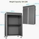 FUTASSI Black Clothing Rack with Dark Gray Cover, P1C Plus Rolling Closet with Wheels, Metal Garment Rack for Hanging Clothes, Clothing Storage Wardrobe, 46" W x 18.5" D x 80.7" H, Load 524 Pounds