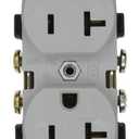 Leviton 20-Amp, 125-Volt, Narrow Body Duplex Receptacle, Straight Blade, Commercial Grade, Self Grounding, CR20-GY, Gray