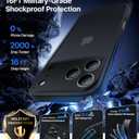 Eastinbox for iPhone 17 Pro Case [16FT Military Grade Shockproof], Anti-Slip Anti-Scratch, Slim Translucent Frosted Matte Phone Cover, Case for iPhone 17Pro 6.3", Black