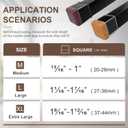 OCONDA 20 Pcs Chair Leg Floor Protectors for Hardwood Floors, Black Rubber Furniture Sliders with Felt, Silicone Furniture Leg Caps Covers (Fit Square Diameter:1-1/16" to 1-7/16")