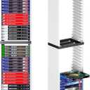 Nargos Video Game Storage Stand Tower for PS5/ PS4/ PS3/ Xbox Series S & X/Xbox one Game, Universal Game Disc Holder Vertical Blu Ray Case Organizer (White)