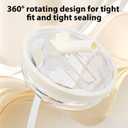 40 oz Tumbler Flip Straw Lid Replacement Compatible with HydroJug, Spill Proof Splash Resistant Tumbler Lids,Leak Proof Tumbler Cover for Cup Accessories,Pack of 2 (Cream White)