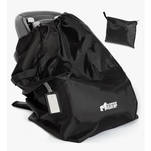 GORILLA GRIP Car Seat Travel Bag for Airplane Gate Check, Easy Carry Padded Backpack Bags Cover Carseats, Infant Baby Carriers and Toddler Booster Seats for Airport, Child Air Travels Essential, Black