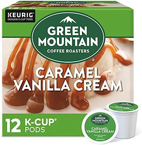 6 PACK Green Mountain Coffee Roasters Caramel Vanilla Cream Keurig Single-Serve K-Cup pods, Light Roast Coffee, 12 Count, Best Before: 01/10/2025