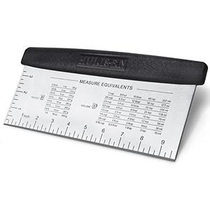 HULISEN Large Bench Scraper for Baking, 10 inch Dough Pastry Scraper with Measuring Scale, Stainless Steel Cake Scraper, Pizza Cutter, Food Chopper, Bread Separator Knife