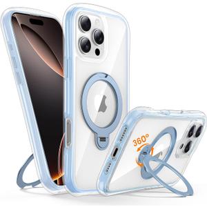 Magnetic for iPhone 16 Pro Max Case with Stand [Compatible with MagSafe][360° Rotatable Ring Holder Kickstand][Military Grade Protection] Shockproof Case for i Phone 16 ProMax 6.9 Inch, Blue