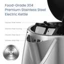 COMFEE' Stainless Steel Electric Kettle, 1.7 Liter Tea Kettle Electric & Hot Water Kettle, 1500W Fast Boil with LED Light, Auto Shut-Off and Boil-Dry Protection (1.8 Quarts)