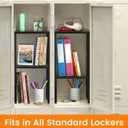 Locker Organizer Shelf, Metal Adjustable Width and Height, Ideal Locker for School, Office, and Gym Lockers, Extends Locker Storage Organization, Black
