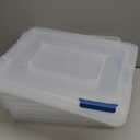 Novelinks Clear Stackable Storage Bins with lid Storage Boxes Durable Plastic Organizer Containers for Home Office, Kitchen, Craft Supplies (4 Quart 8 Pack)