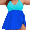 Edelqual Womens Plus Size Tankini Swimsuit Two Piece Tummy Control Bathing Suits Swim Dress Swimwear with Shorts (XXL)