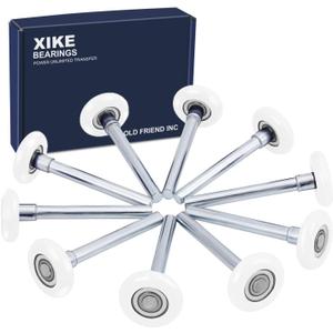 XiKe 10 Pack White 2" Nylon Garage Door Roller 4" Stem, Quiet/Durable and High Load, Use 6200-2RS Double Seals Precision Bearings.