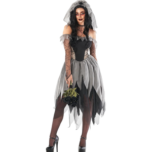 Morph Corpse Bride Costume for Women - Zombie Bride Outfit - Adult Ghost Costume - Halloween Dress Up for Parties, M