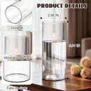 12pcs Clear Glass Cylinder Flower Vases for Centerpieces, 6 Inch Clear Flower Vases for Wedding Decorations and Indoor Home Decor, Hurricane Candle Holder Wedding Vintage Decorations
