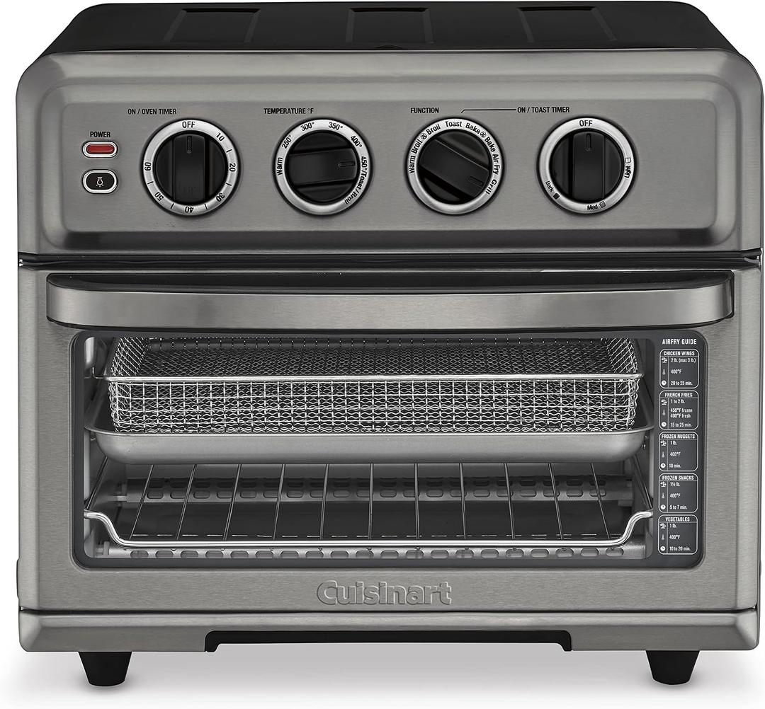 Cuisinart Air Fryer Toaster Oven with Grill, 1800W 8-1 Air Fryer Oven with Bake, Convection Bake, Grill, Broil and Warm Options, Large Capacity, 60-Minute Timer, TOA-70BKS, Black SS