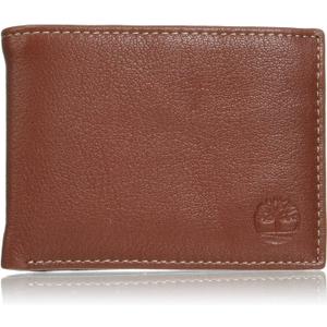 Timberland Men's RFID Blocking Wallet – Genuine Leather Passcase with Removable ID Holder, 6 Card Slots, 2 Billfold Pockets, Slim Design, Brown, One Size