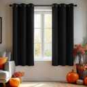 Deconovo Grommet Top Thermal Insulated Room Darkening Window Curtain Panels for Small Window, (34x45 Inch, Black, 2 Panels)