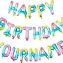 Personalized Name Happy Birthday Banner - Happy Birthday Balloon Letters Balloons 2 Sets A- Z 16'' Mylar Foil Birthday Party Decorations for Kids, Women, Men, Colorful
