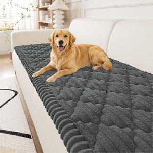 Smiry Pet Couch Covers for Dogs Washable, Non-Slip Fuzzy Couch Covers for 3 Cushion Sofa Pet Friendly, Soft Thick Furniture Protector Sofa Slipcover Mat for Dogs (Dark Grey, 27.6" x 82.7")