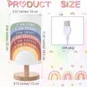 Classroom Lamp Calming Corner Decor Cozy Center 11. 61 Inches Small Bedside Desk Lamp USB Rainbow Reading Book Center Supplies for Home Bedroom Playroom Nursery