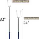 RAOMEIDE 32" Heavy Duty Hot Dog Roasting Sticks for Campfire, Smores Sticks for Fire Pit Long, Marshmallows Skewers (4 Pack)