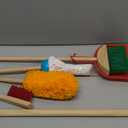Melissa & Doug Dust Sweep Mop 6-Piece Pretend Play Set, Toddler Toy Cleaning, Pretend Play Home Cleaning, Kids Broom and Mop Set for Ages 3+
