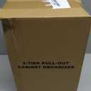 Delamu 2-Tier Multi-Purpose Bathroom Under Sink Organizers and Storage, Stackable Kitchen Pantry Organization, Pull Out Medicine Cabinet Organizer with Movable Dividers, White, 2 Pack