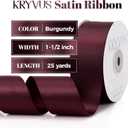 Burgundy Satin Ribbon, Double Faced 1-1/2 Inch X 25 Yards, Premium Satin Ribbon for Gift Wrapping, Crafts, Hair Bow Making, Sewing, Flower Bouquet, Wedding Party Decor