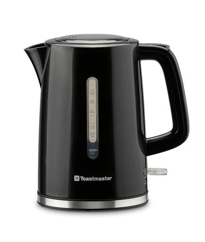 Toastmaster Electric Kettle by Select Brands - Cordless Electric Water Boiler for Coffee, Tea & More - Use This Electric Tea Kettle in Your Kitchen or Dorm - 1.7 Liters, Black