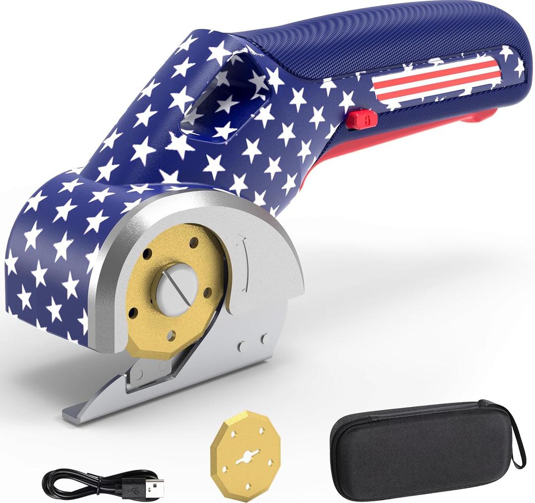 2025 NEW 4V Cordless Electric Scissors, Cardboard Cutter with 2 Titanium Blade, Safety Lock & Extra Blade, Rotary Cutter for Cardboard,Fabric,Plastic, Gifts for Men&Women - Star Color
