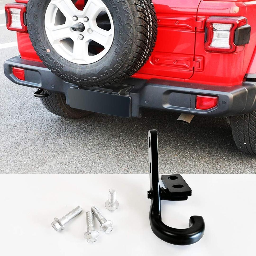 Tow Hook Kit Left Trailer Hitch Receiver for 2018-2023 Jeep Wrangler JL JLU Towing Accessories