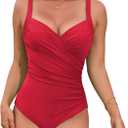 TASHEHE Women's One Piece Swimsuit Sexy Push Up Underwire Bathing Suit Ruched High Waisted Tummy Control Swimwear