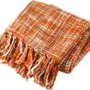 BATTILO HOME Orange Throw Blanket for Couch, Decorative Fall Blankets and Throws, Soft Colorful Throw Blankets for Bed, Halloween Throw Blanket for Home Decor, 50"x60"