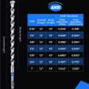 toolant SDS Plus Rotary Hammer Drill Bits Assorted Set 5pcs(3/16"-5/8") 12inch,Carbide Tipped 2-Cutter for Concrete,Masonry and Brick