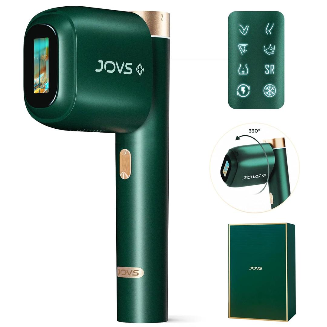 JOVS Laser Hair Removal, [24J Energy] IPL Hair Removal for Women and Men, 37F Painless Sapphire Ice-Cooling Tech, 6 Modes for Whole Body Hair Removal Device, 2 in 1 Skin Rejuvenation, 330 Rotation (Green)