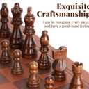 Magnetic Chess Set 15.5 Inch Chess Boards for Adults & Kids, Leather & Wooden Folding Board with Handmade Wood Pieces, Travel Chess Sets Game with Portable Handle for Beginners Professionals