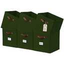 DECOMOMO Storage Bins, Cube Storage Bin with Labels, Fabric Storage Cubes for Shelves (10.5" x 11" / 6pcs, Olive Green)