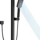 Matte Black Hand Shower with Slide Bar, 3-Function High Pressure Handheld Shower Head with Slide Bar, Stainless Steel Adjustable Height 25" Long Slide Bar Combo Shower Faucet, Wall Mount