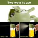 Oil Sprayer for Cooking 2 in 1, 470ml/16oz, Oil Spray & Dispenser Glass Bottle, Food-grade material for Kitchen, Salad Dressing, Frying, Air Fryer & BBQ (Green)
