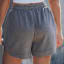 luvamia Casual Sweat High Waist Shorts for Women Summer Pull On Elastic Waist Loose Fit Comfy Lounge Athleisure Women's Shorts with Pockets Charcoal Heather, Small