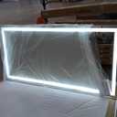 Amorho 72"x 36" LED Bathroom Mirror, Brushed Nickel Framed Mirror with Front Light and Backlit, Stepless Dimmable, Anti-Fog, Shatter-Proof, Memory, 3 Colors