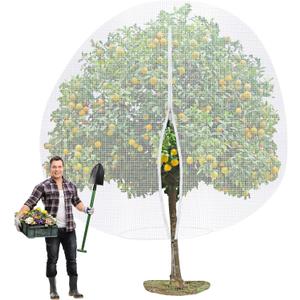 12 x 12 FT Large Fruit Tree Netting Bags Garden Plant Protector with Zipper and Drawstring Blueberry Bushes Netting Covers Plant Protection Mesh Net Bags from Insect Bug Cicada