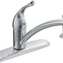 Moen Chateau Chrome Single Handle 4-Hole Kitchen Faucet with Protege Side Spray, 67430 (.375)