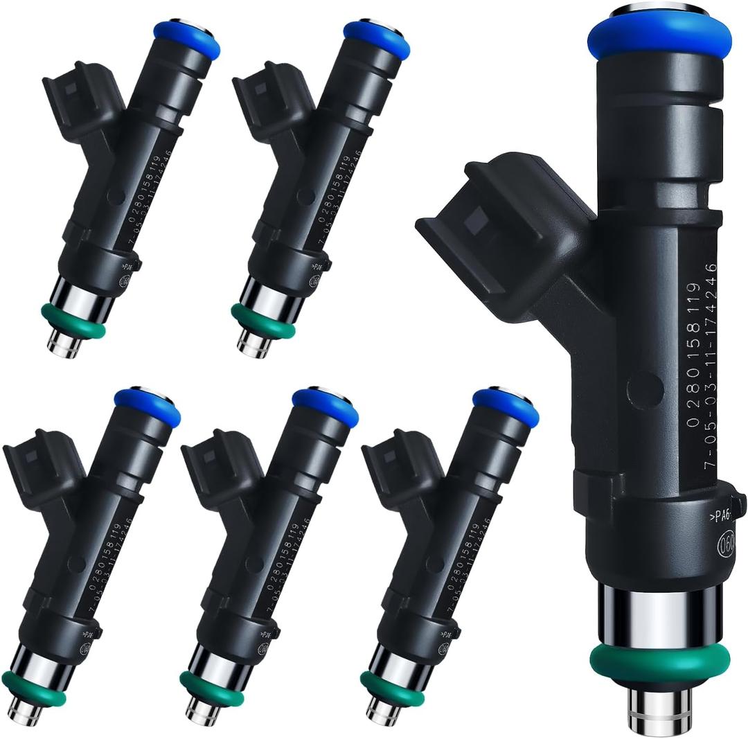 Fuel Injectors Fits For Jeep: Wrangler 3.8L 2007-2011, For Chrysler: Town & Country 3.8L 2008-2010, For Dodge: Grand Caravan 3.8L 2008-2010, OEM # 0280158119 (6 Pcs)