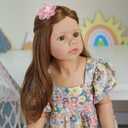 Realistic Huge Standing Reborn Child Dolls Vinyl Full Body 39 inch Long Hair Blue Eyes Lifelike Model Ball Jointed Doll Big Size Child Mannequin, 24 Inch