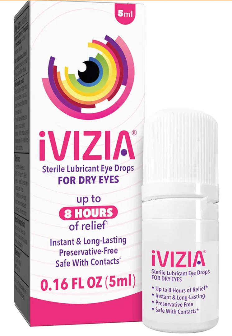 iVIZIA Sterile Lubricant Eye Drops for Dry Eyes, Preservative-Free, Moisturizing, Dry Eye Relief, Contact Lens Friendly, 0.16 fl oz Bottle   Exp : 02/2027