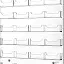 Lincia 24 Pockets Business Card Holder Wall Mount Multi Pockets Business Card Holder Display Rack Horizontal Clear Acrylic Display Documents Brochures Hanging Organizing for Office