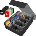 AOBOPLE 3400+ Trading Card Storage Box,Storage Box for Top Loaders Hold 616+,PU Magnetic Card Box with 16 Dividers&4 Supporters for MTG/TCG Sport Cards