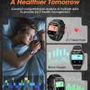 Military Smart Watches for Men (Answer/Make Calls), 2.02'' Fitness Smart Watch for Android and iPhone, Waterproof Fitness Tracker with Blood Pressure/Heart Rate/Sleep/100+ Sport Modes, Watches for Men, Black